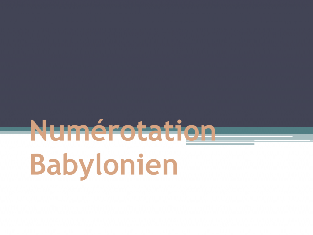 NUMÉRATION BABYLONIEN de Víctor Pérez